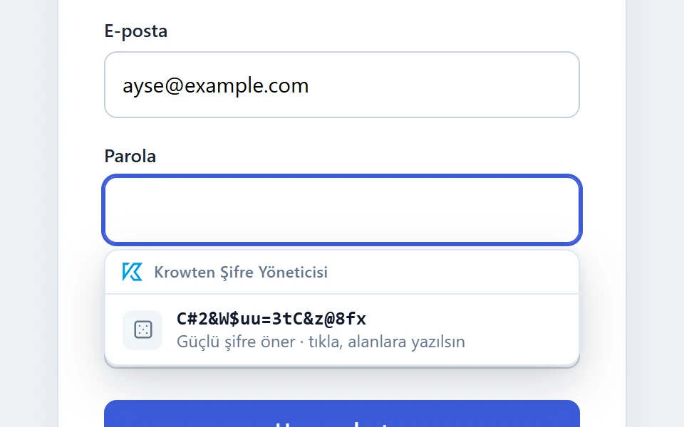 Güçlü şifre üretici